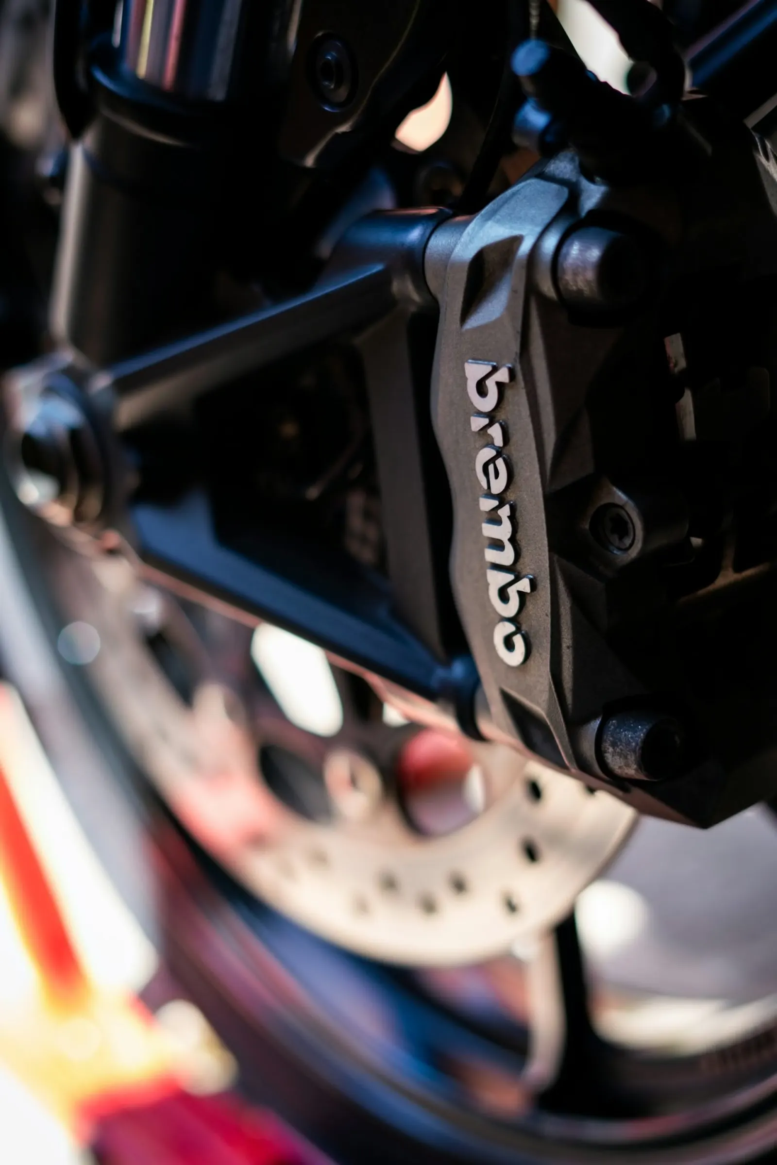 Brembo brake caliper, close detail